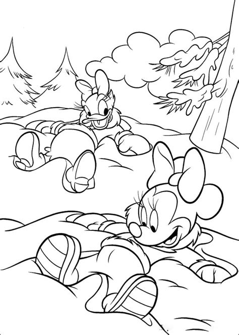 Minnie Y Daisy En La Nieve Para Colorear Minnie Mouse Para Colorear