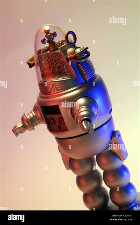 Childrens Plastic Toy Robot In The Futuristic Style Of Robby The Robot