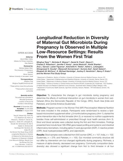 Pdf Longitudinal Reduction In Diversity Of Maternal Gut Microbiota
