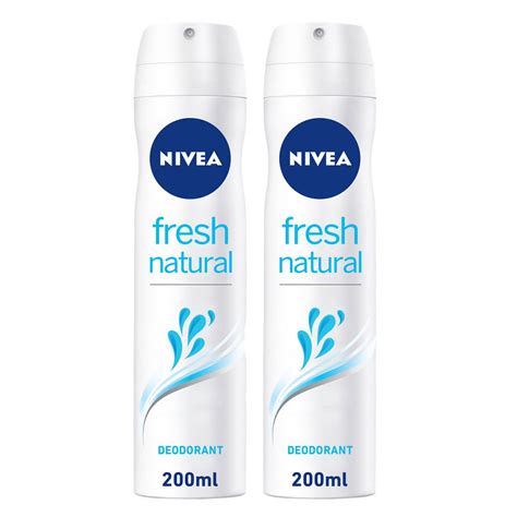 2 Pack Nivea Women Fresh Natural Aluminium Free Deodorant Spray 200ml