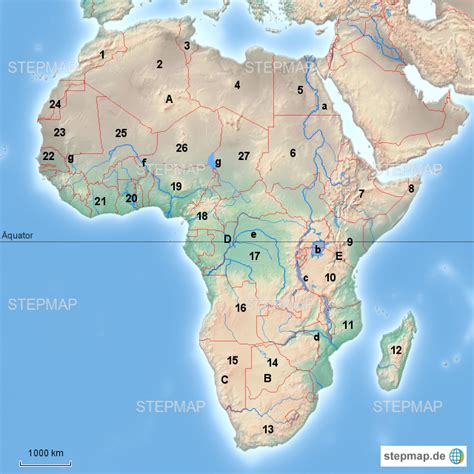 Stepmap Afrika Stumme Karte Landkarte Für Afrika