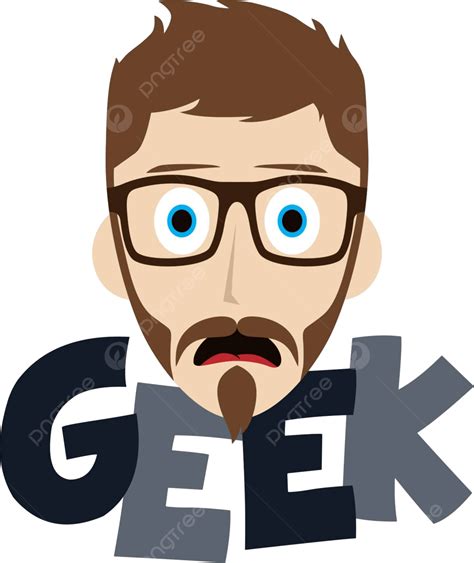 Geeky Geek Nerd Guy Illustration Nerd Face Vector Illustration Nerd