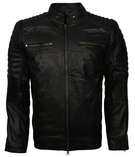 Biker Black Motorcycle Leather Jacket Us Leather Mart