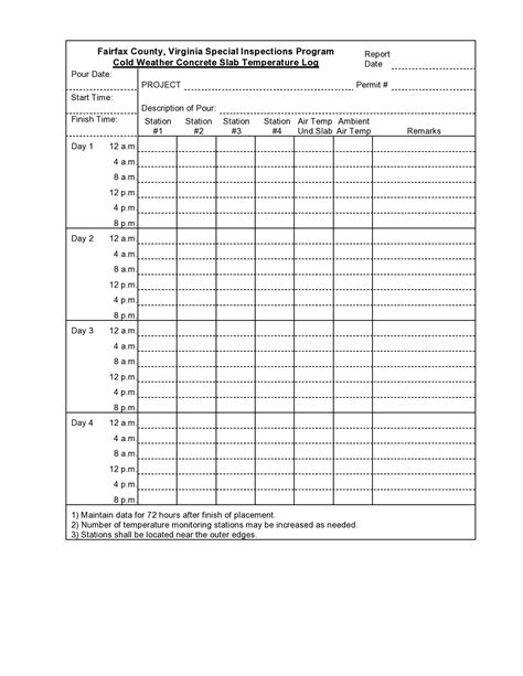 40 Printable Temperature Log Sheets Word Excel Pdf 40 Off