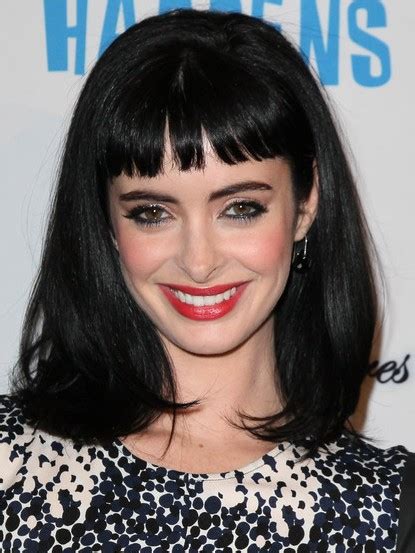 Krysten Ritter Black Medium Straight Hairstyles With Blunt Bangs