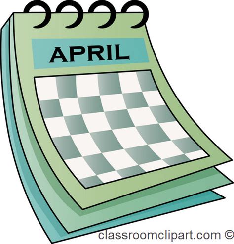 April Calendar Clip Art Dromfhi Top Clipartix