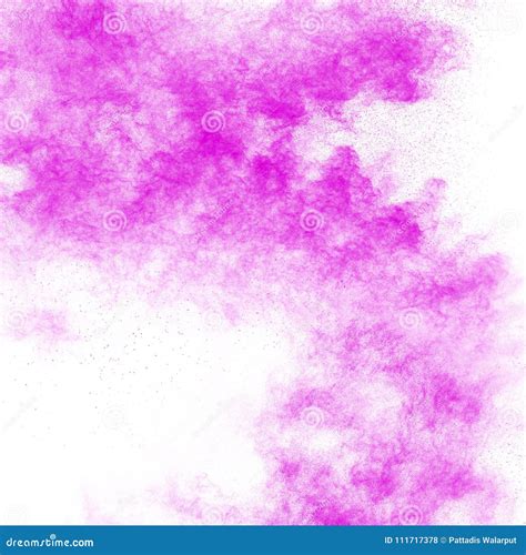 Abstract Pink Dust Explosion On White Background Stock Photo Image