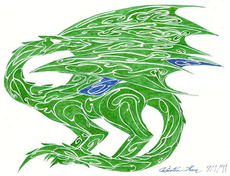 Emerald Dragon Design By Ladygyrfalcon On Deviantart