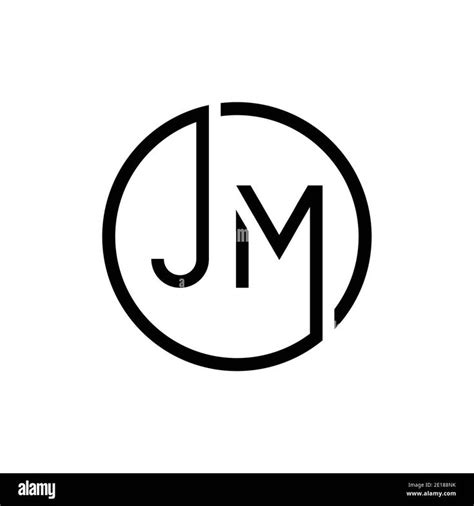 Carta Creativa Jm Logo Design Plantilla Vectorial Letra Circular