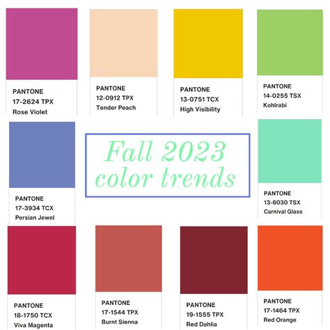 2024 Pantone Fall Colors Chart Gavra Joellyn