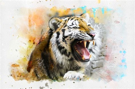 Free Download Hd Wallpaper Tiger Paint Splash Colorful 4k