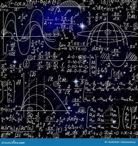 Math Scientific Vector Seamless Pattern With Mathematical Formulas