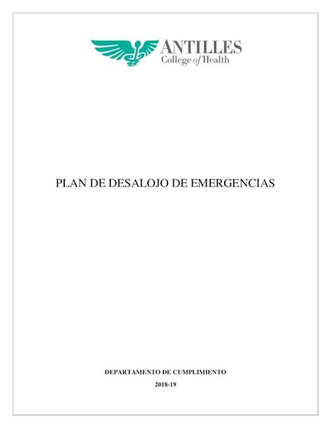 Pdf Plan De Desalojo De Emergencias Plan De