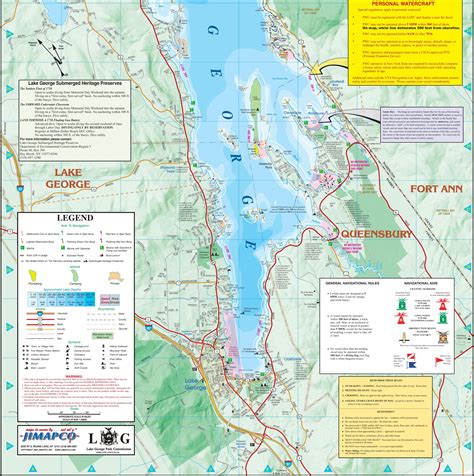 Large Detailed Tourist Map Of Lake George Part 4 South