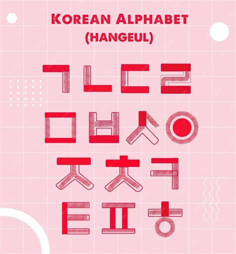 Premium Vector Korean Alphabet Hangeul