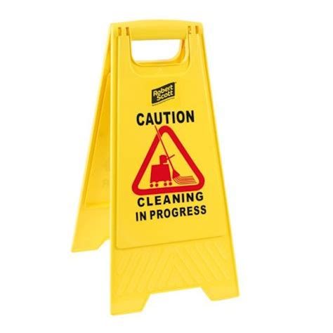 101423 Caution Wet Floorcleaning In Progress Yellow Warning Stand