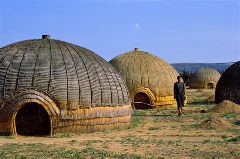 Zulu Or Beehive Huts Located Along South Africas Eastern Coast