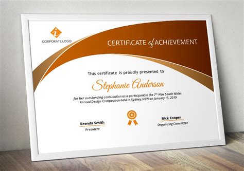 Powerpoint Certificate Template Stationery Templates Creative Market