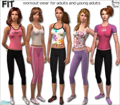 Bunnys Fit Workout Wear Sims 4 Clothing Sims Workout Wear