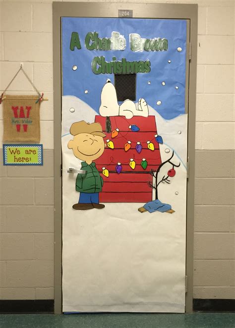 A Charlie Brown Christmas classroom door cover | Christmas classroom