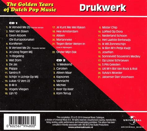 Golden Years Of Dutch Pop Music Drukwerk Cd Drukwerk Cd Album