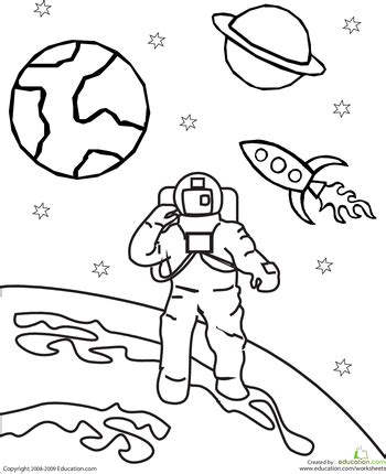 Color pictures of baby animals, spring flowers, umbrellas, kites and more! Color the Outer Space Astronaut | Space coloring pages, Outer space, Space coloring sheet