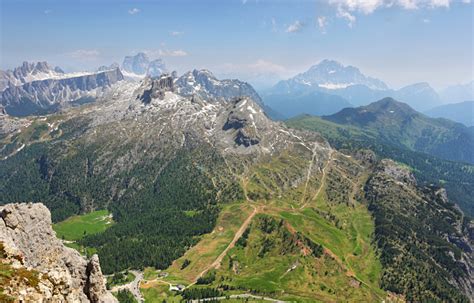 View From The Top Of Lagazuoi Dolomites Italy Stock Photo
