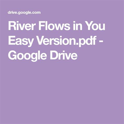 River Flows in You Easy Version.pdf - Google Drive | Not musik, Lirik