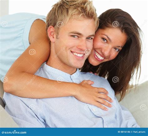 Cute Young Guy And Girl Enjoying Stock Photo Image Of Male Human