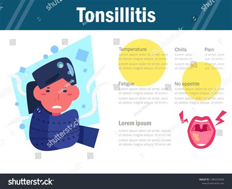 Tonsillitis Vector Cartoon Isolated Art On 库存矢量图（免版税）1489233956