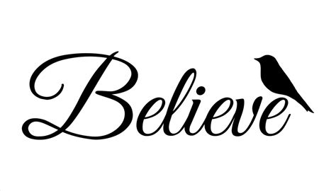 Believe Word Stencil With Bird By Studior12 Faith And Inspiration Word