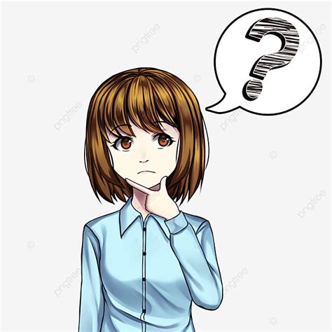 Girl Thinking Hd Transparent Anime Girl Thinking Anime Clipart Anime