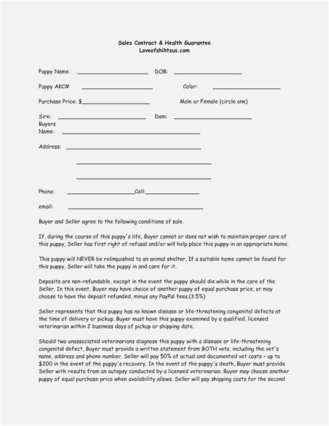 Fillable puppy sale contract template. Is Puppy Sales Receipt | Realty Executives Mi : Invoice ...