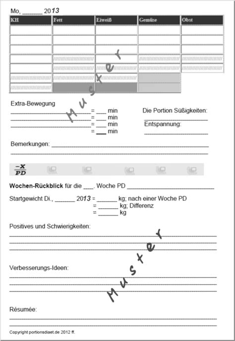 Herr frau vorname * name*. Formular für Ernährungsplanung und -Protokoll neu ...