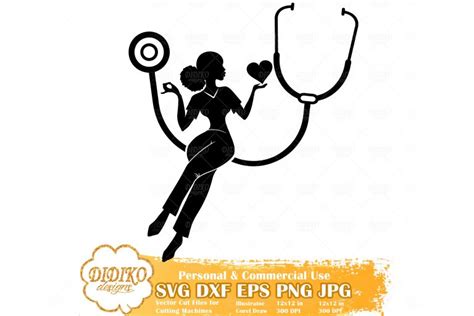 Black Nurse SVG #2, Afro Woman Nurse Svg, Cricut File - DIDIKO designs