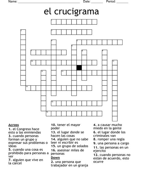 El Crucigrama Crossword Wordmint