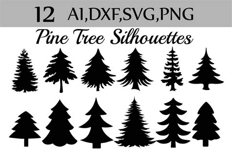 Pine Tree Design Svg Png Silhouette Cut Files Cricut Vector Clipart
