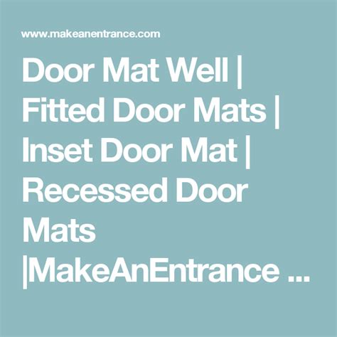 Door Mat Well Fitted Door Mats Inset Door Mat Recessed Door Mats