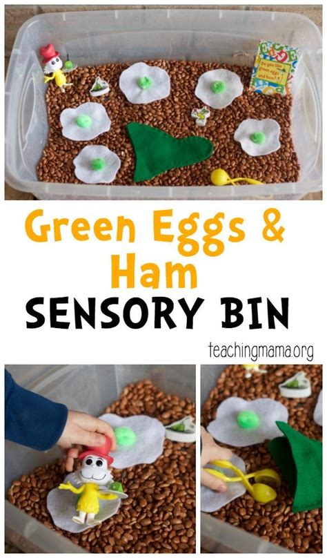 To help your children read the book on their. Green Eggs and Ham Sensory Bin | Dr seuss activities, Dr ...
