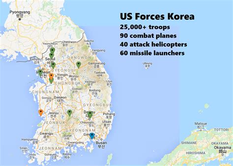Map Of Us Bases In South Korea New York Map Poster