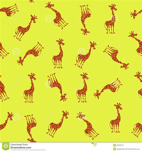 Seamless Pattern With Cute Giraffe Stock Image Image 30345731