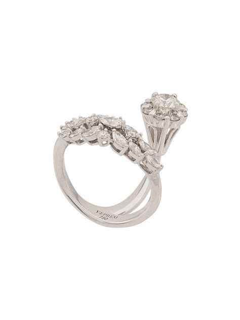 Yeprem 18kt White Gold Diamond Cluster Ring Farfetch White Gold