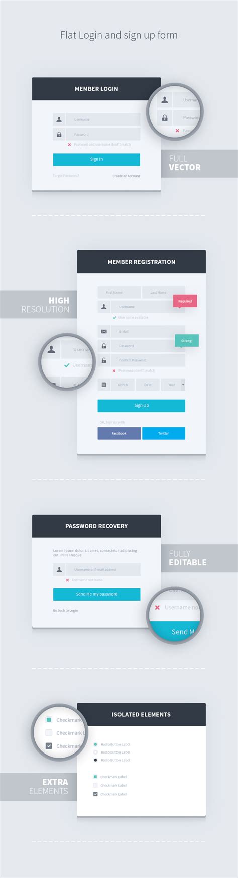 Flat Web Forms On Behance