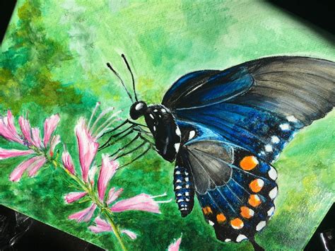 Original Butterfly Acrylic Painting Colorful Artwork Etsy