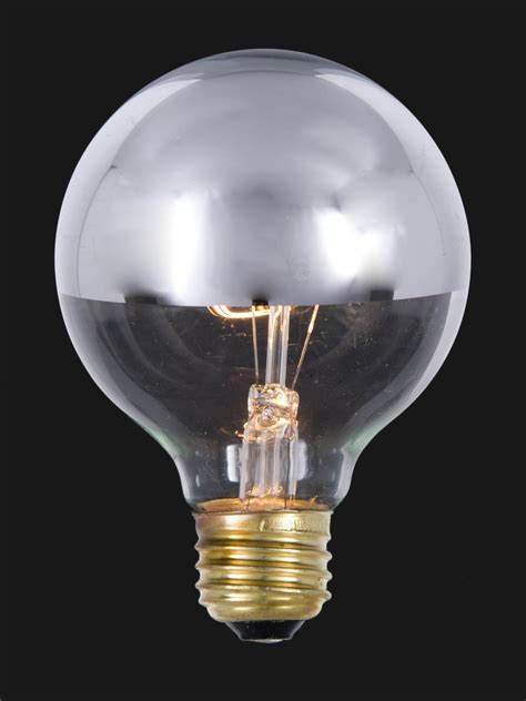 3 Inch 40 Watt Globe Clear Light Bulb With Silver Bowl 47151 Bandp Lamp