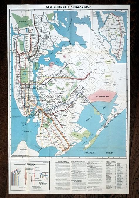 Vintage Nyc Subway Map New York City 1986 Subway Map Etsy Nyc