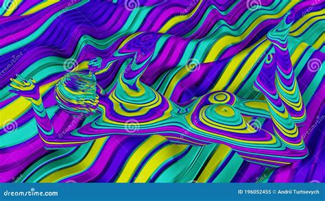 Psychedelic Artistic Portrait Floating Naked Woman Stock Image 196052455