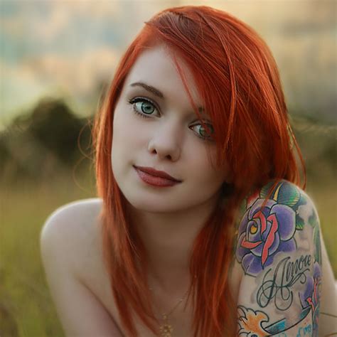 Wallpaper Face Women Redhead Model Long Hair Blue Eyes Suicide Girls Skin Lass Suicide