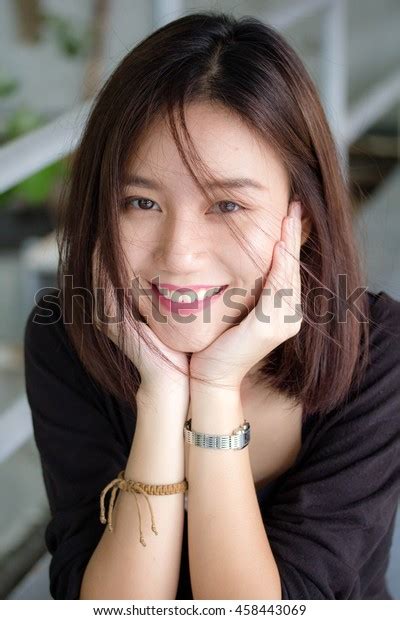 Portrait Thai Adult Glasses Beautiful Girl Stock Photo 458443069