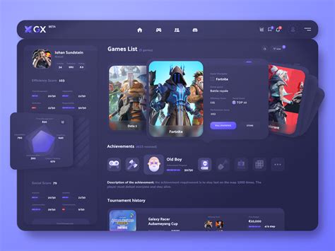 Gx Gaming Platform Profile Page By Lev Modeon For Neomodeon Studio On